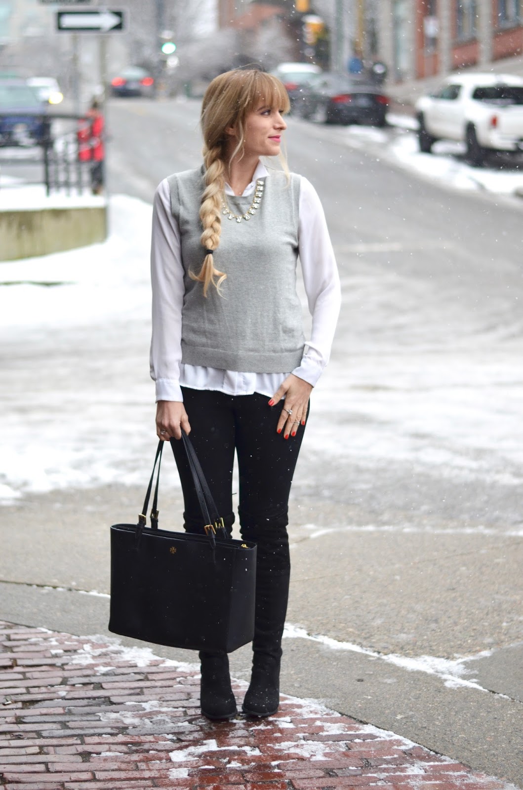 Over the knee top boots work appropriate
